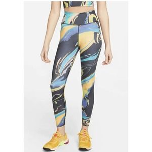 NWT Nike One Luxe Aurora Mid-Rise ⅞ Marbled Leggings Sz. 1XL